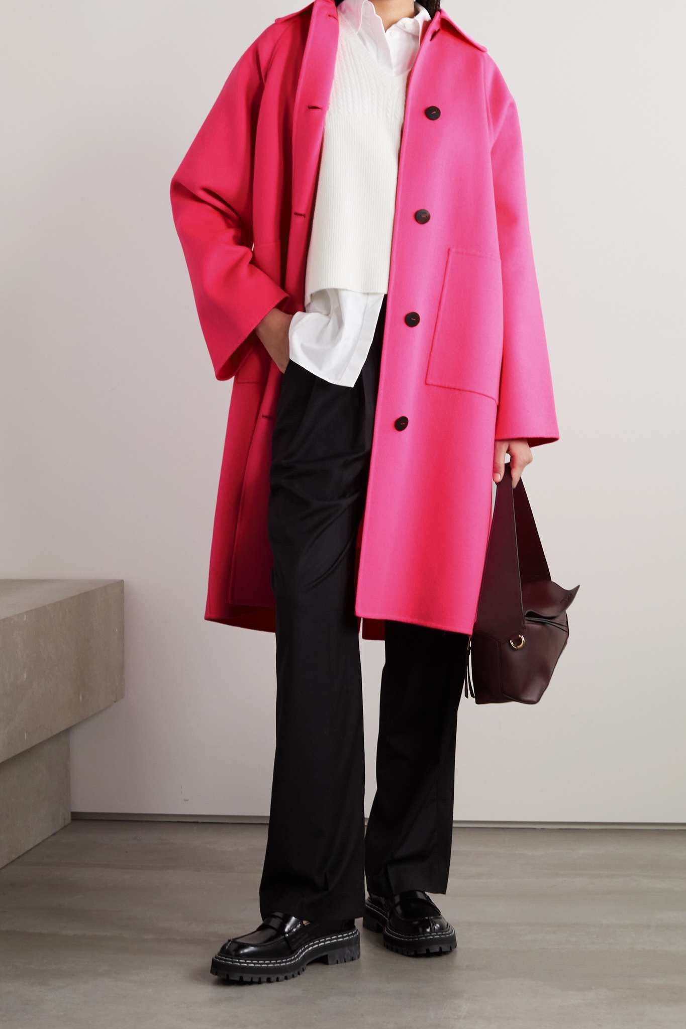 Neon wool and cashmere-blend coat - 2