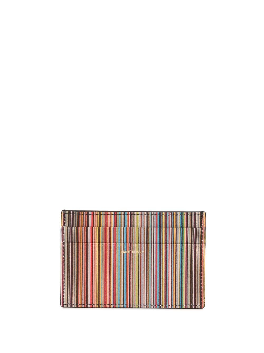 Signature stripe leather credit card case - 3