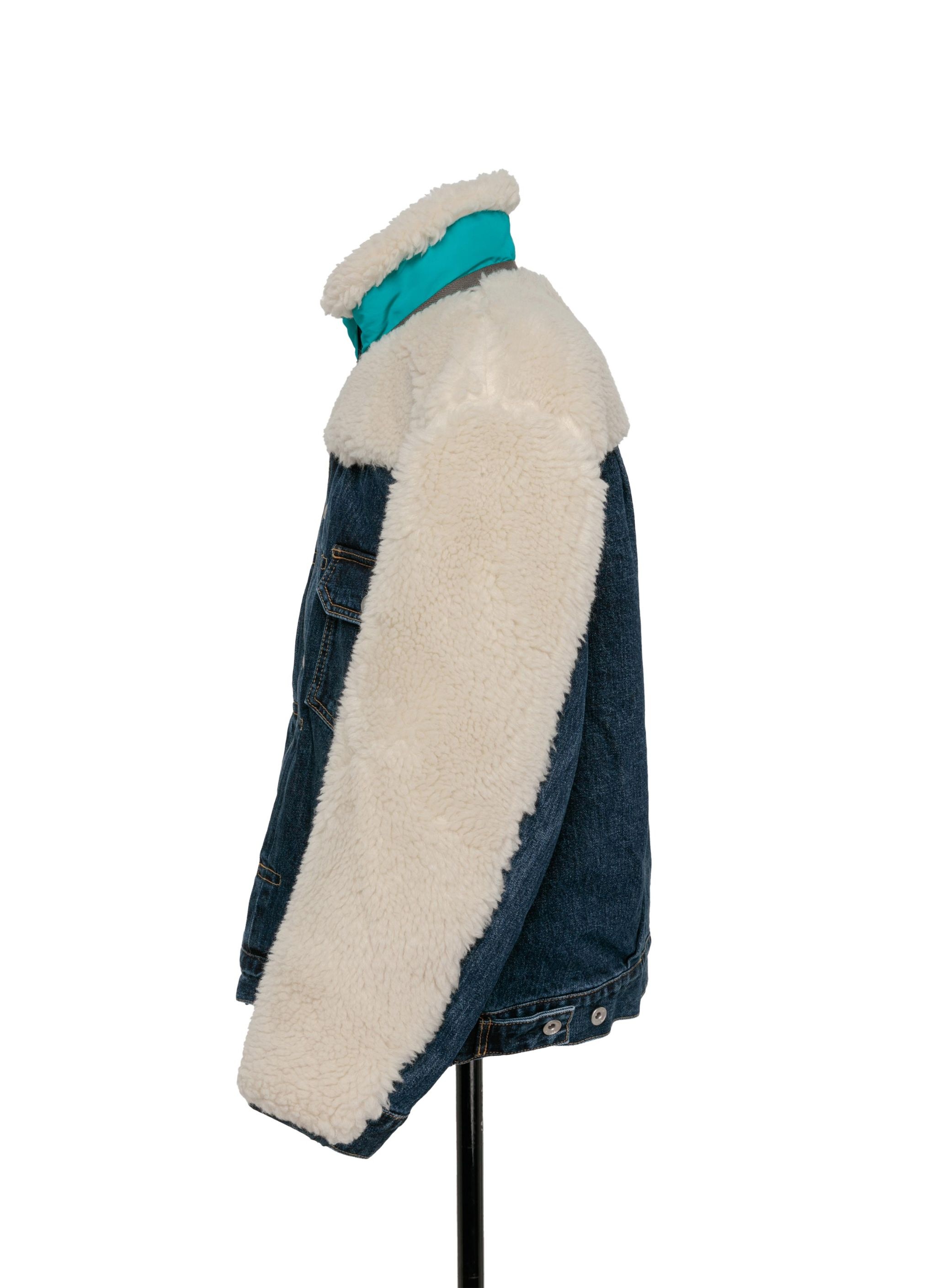 Faux Shearling x Denim Blouson - 3