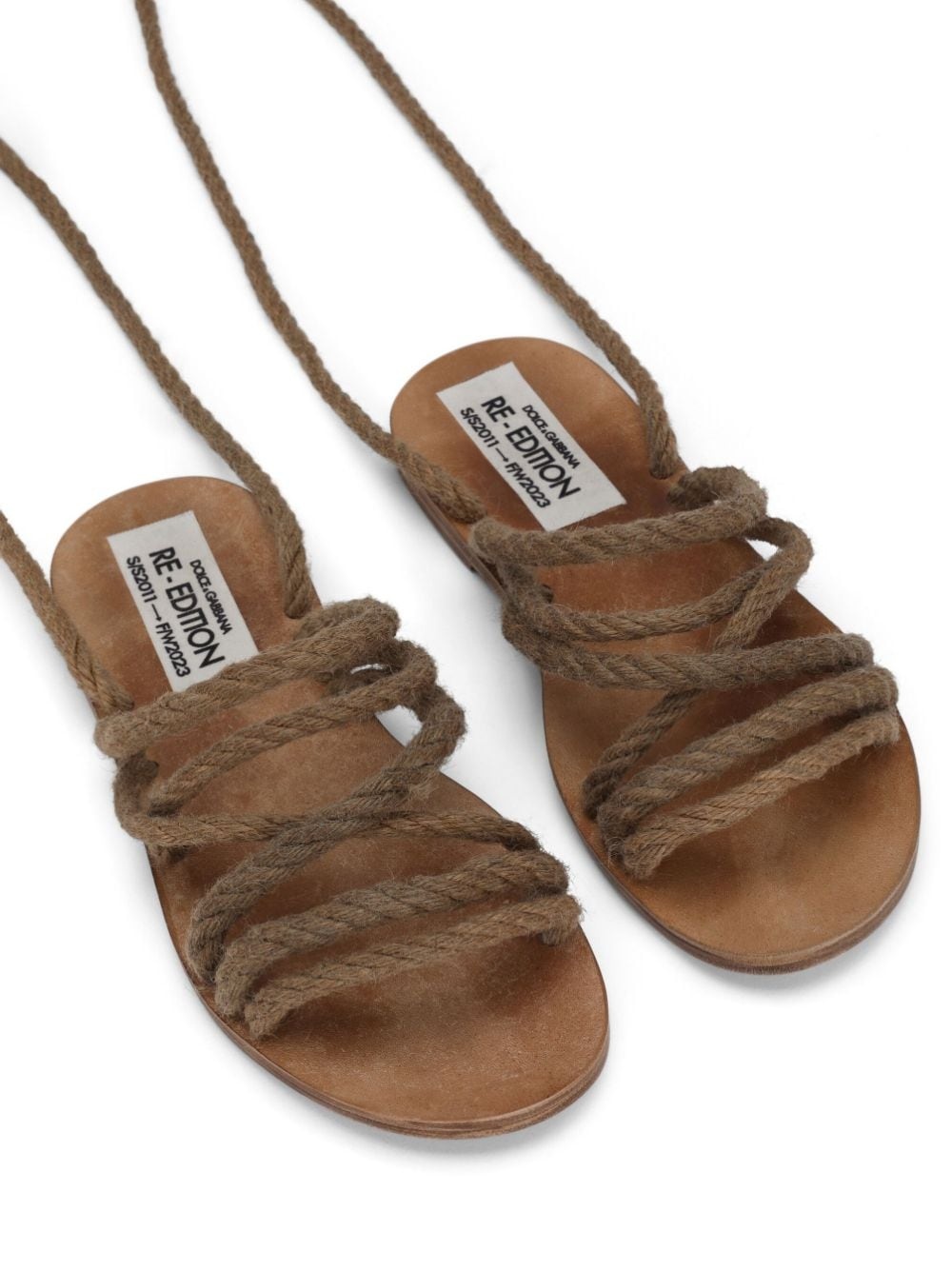 tie-fastening rope sandals - 4