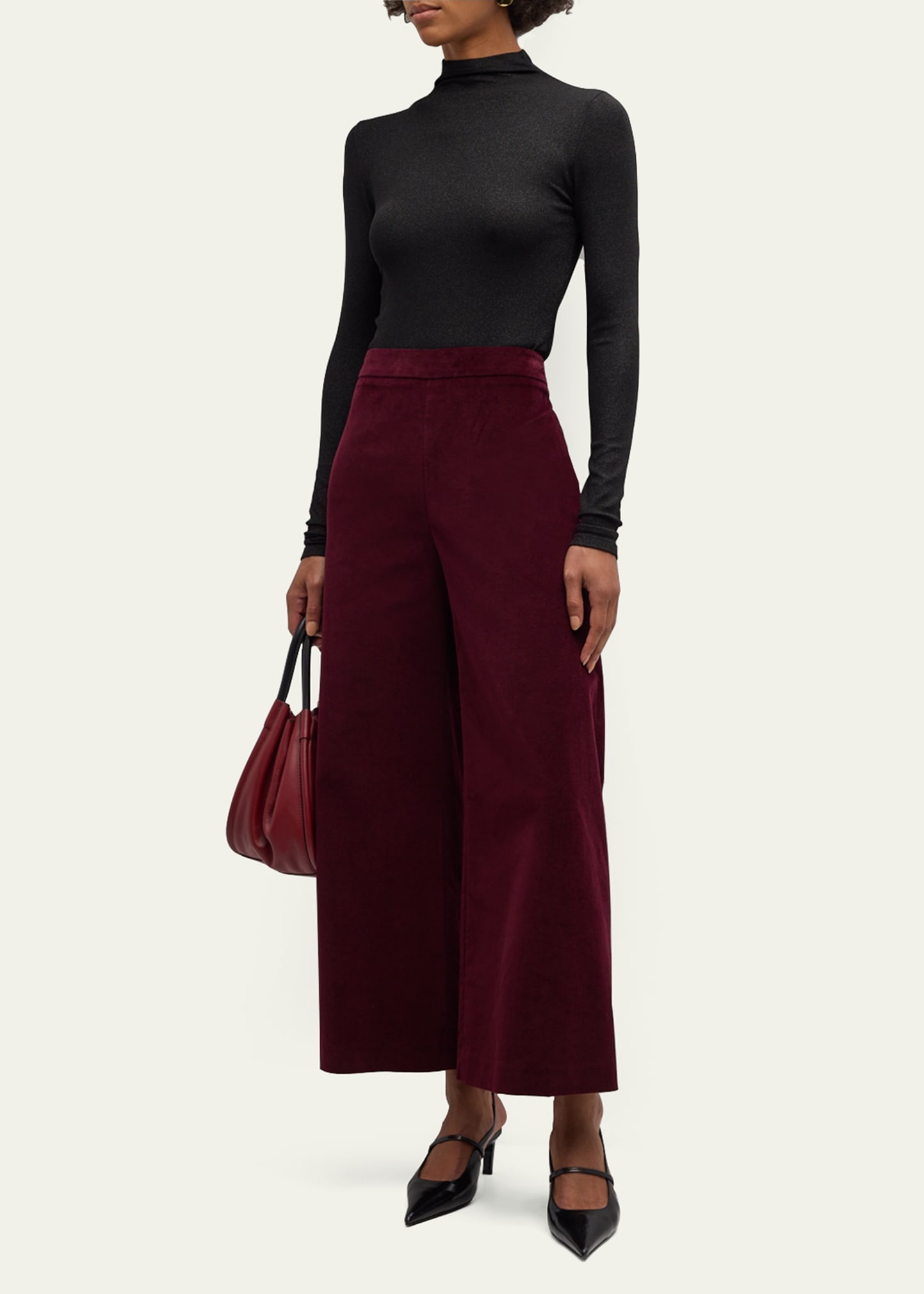 Cropped Velvet Pants - 2