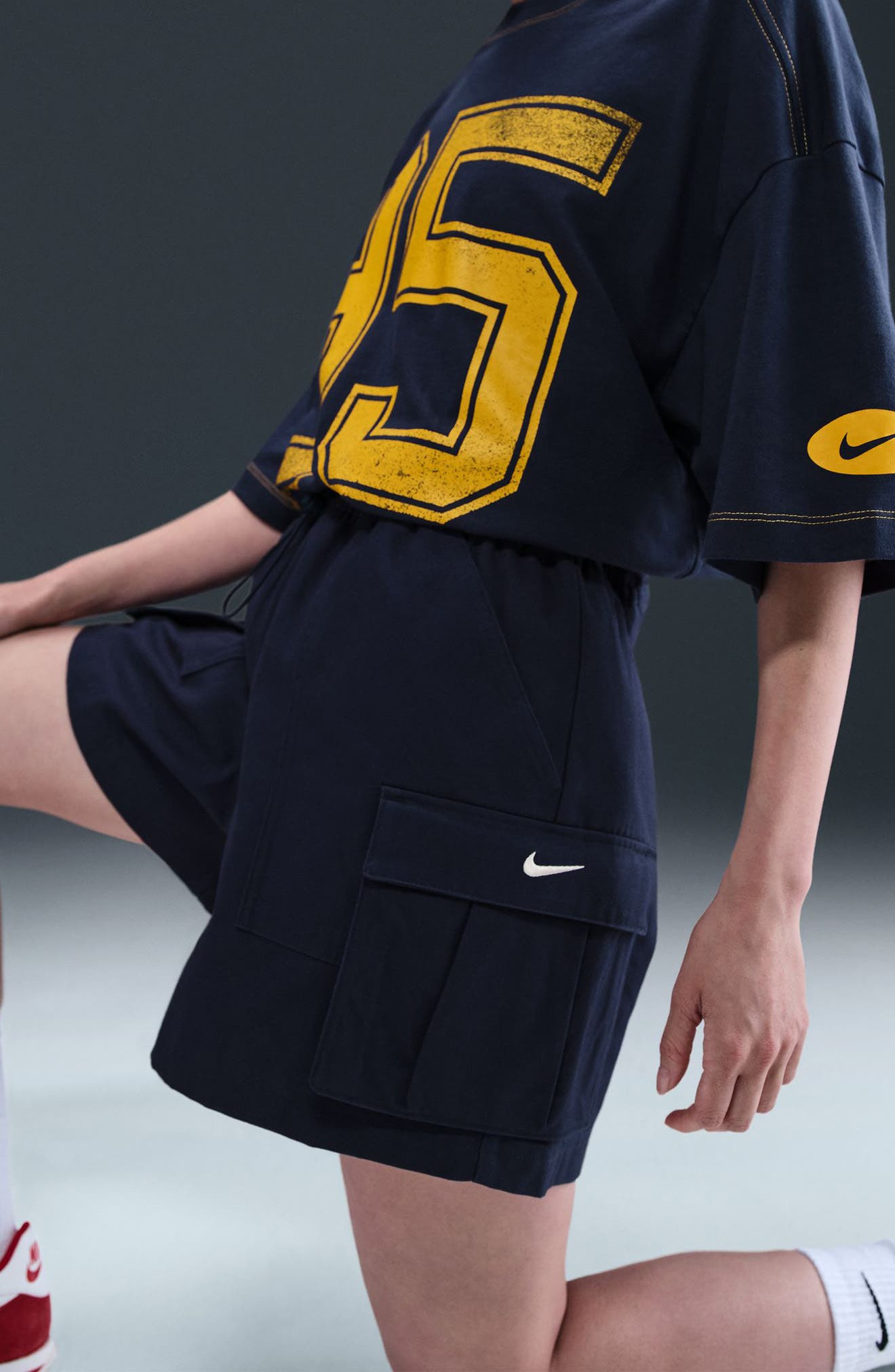 Nike Sportswear Loose Fit 5-Inch Cargo Shorts in Midnight Navy/Sail at Nordstrom - 4