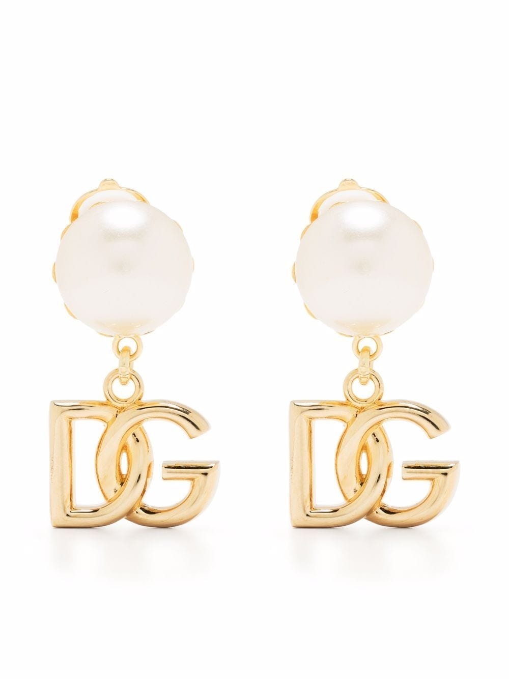 Pearl Earrings With Logo - 1