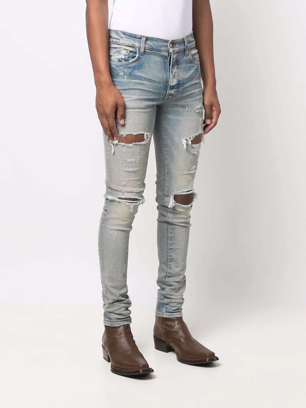 distressed skinny jeans - 3