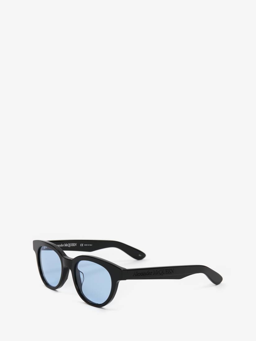 McQueen Angled Pantos Sunglasses in Black - 3