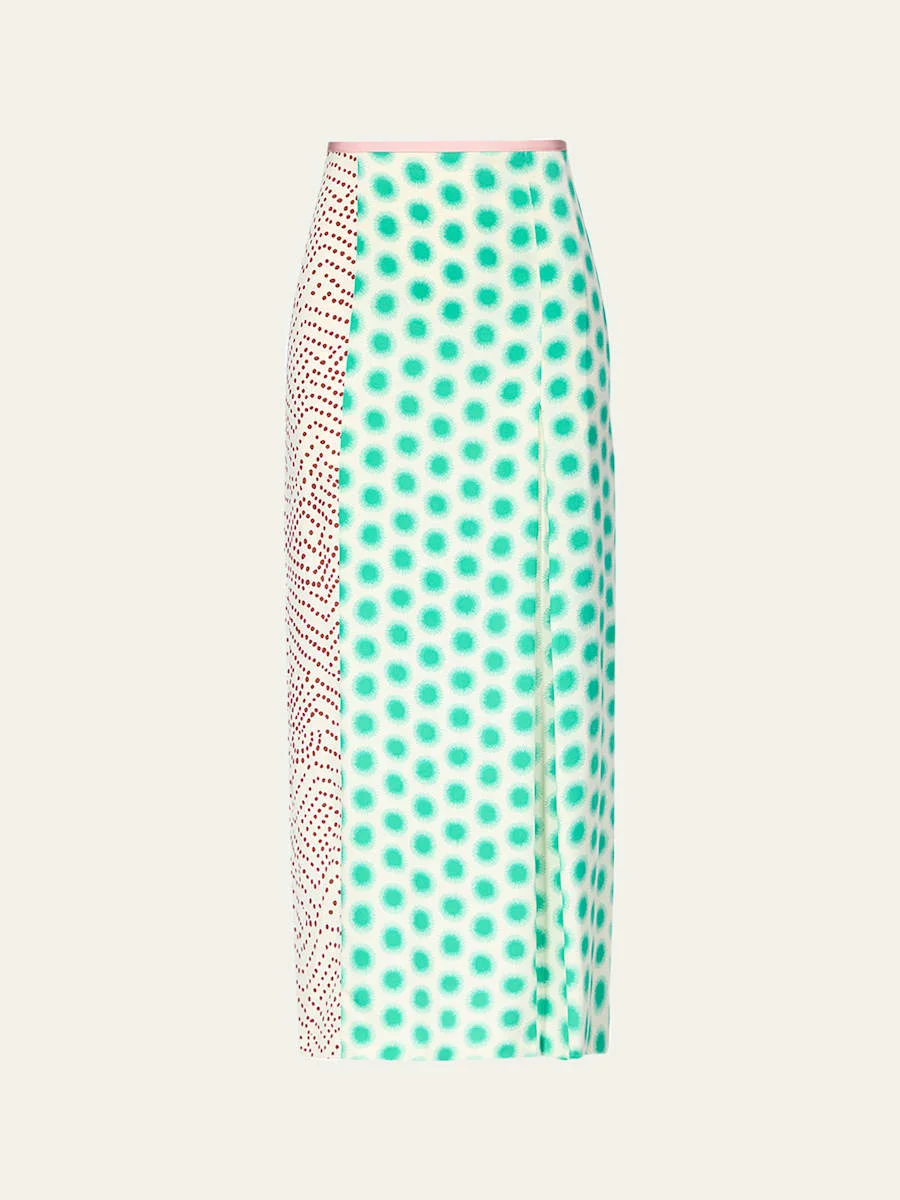 x Henry Zankov Chrystie Dotted Straight Midi Skirt - 1