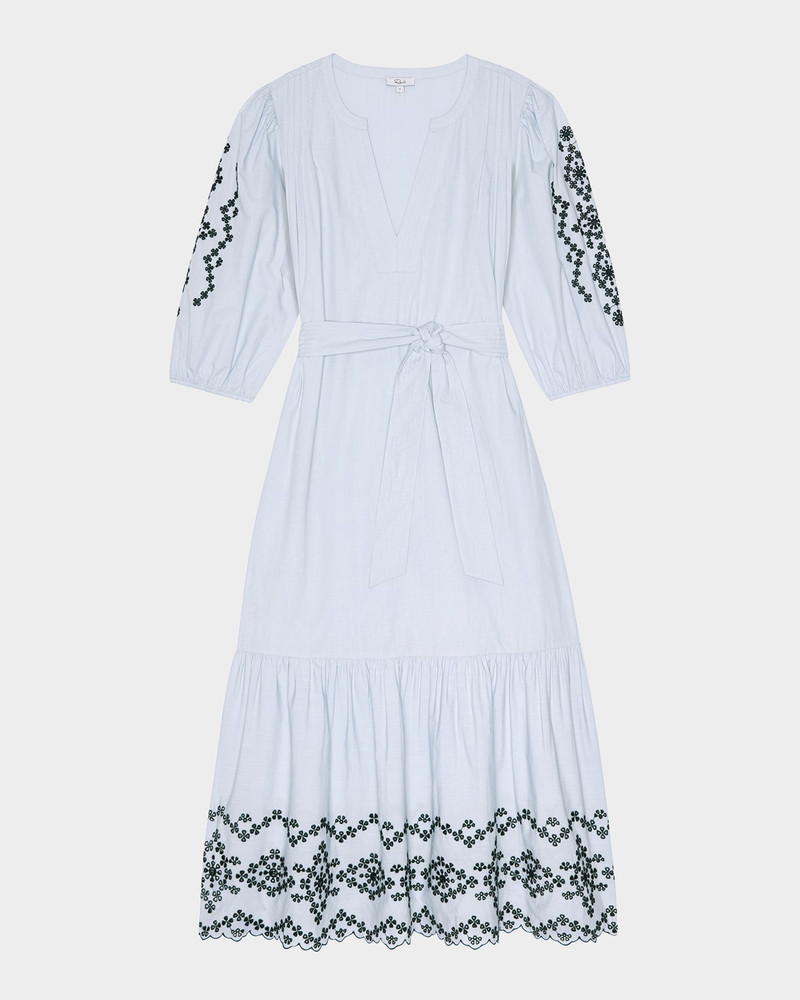 Carmel Embroidered Cotton Midi Dress 1