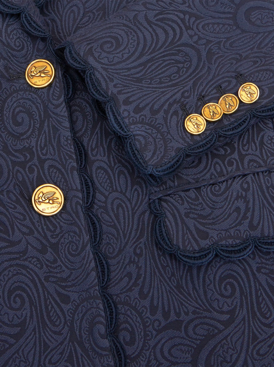PAISLEY JACQUARD JACKET WITH LACE HEMS - 6