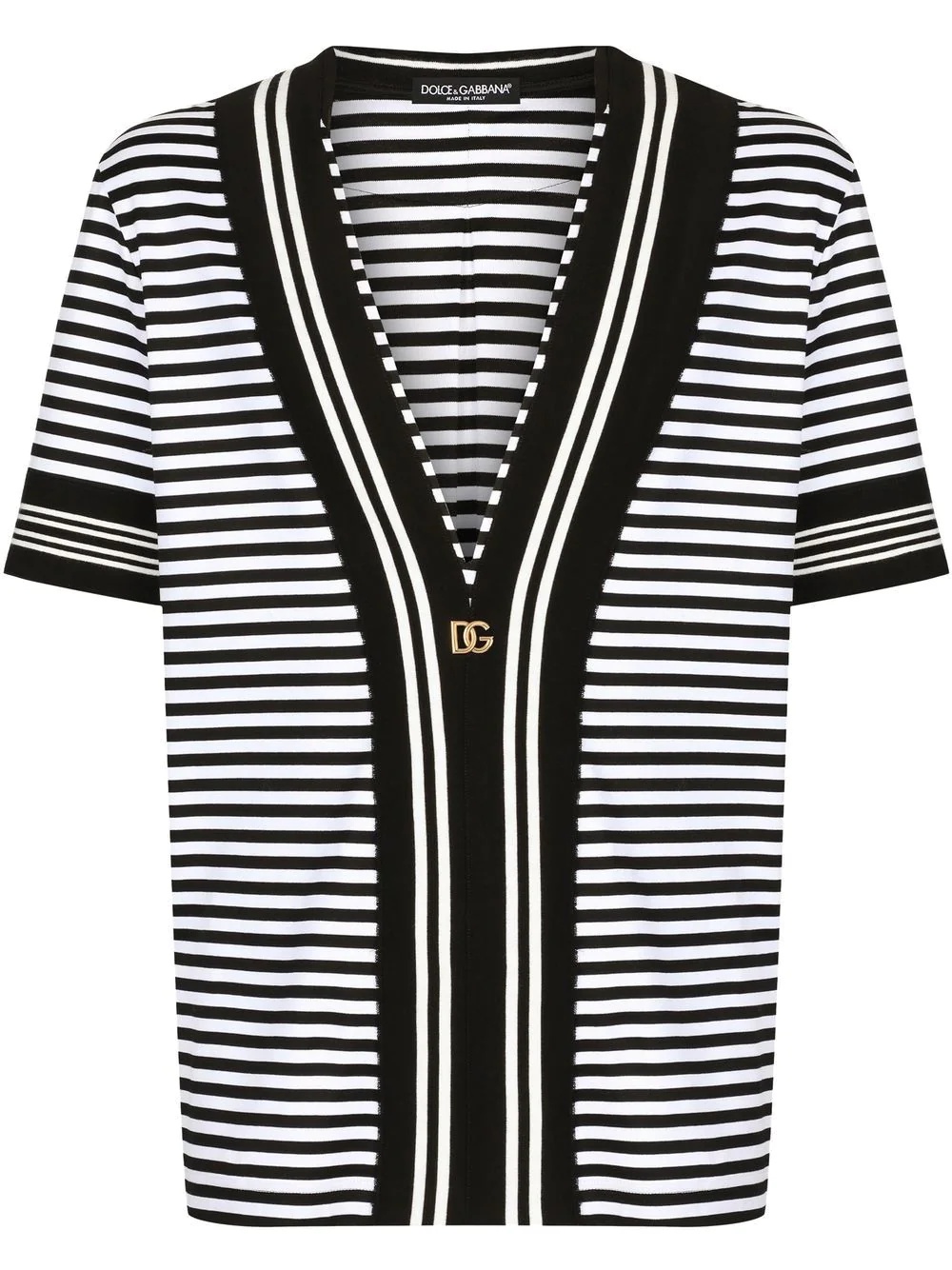 striped jersey T-shirt - 1