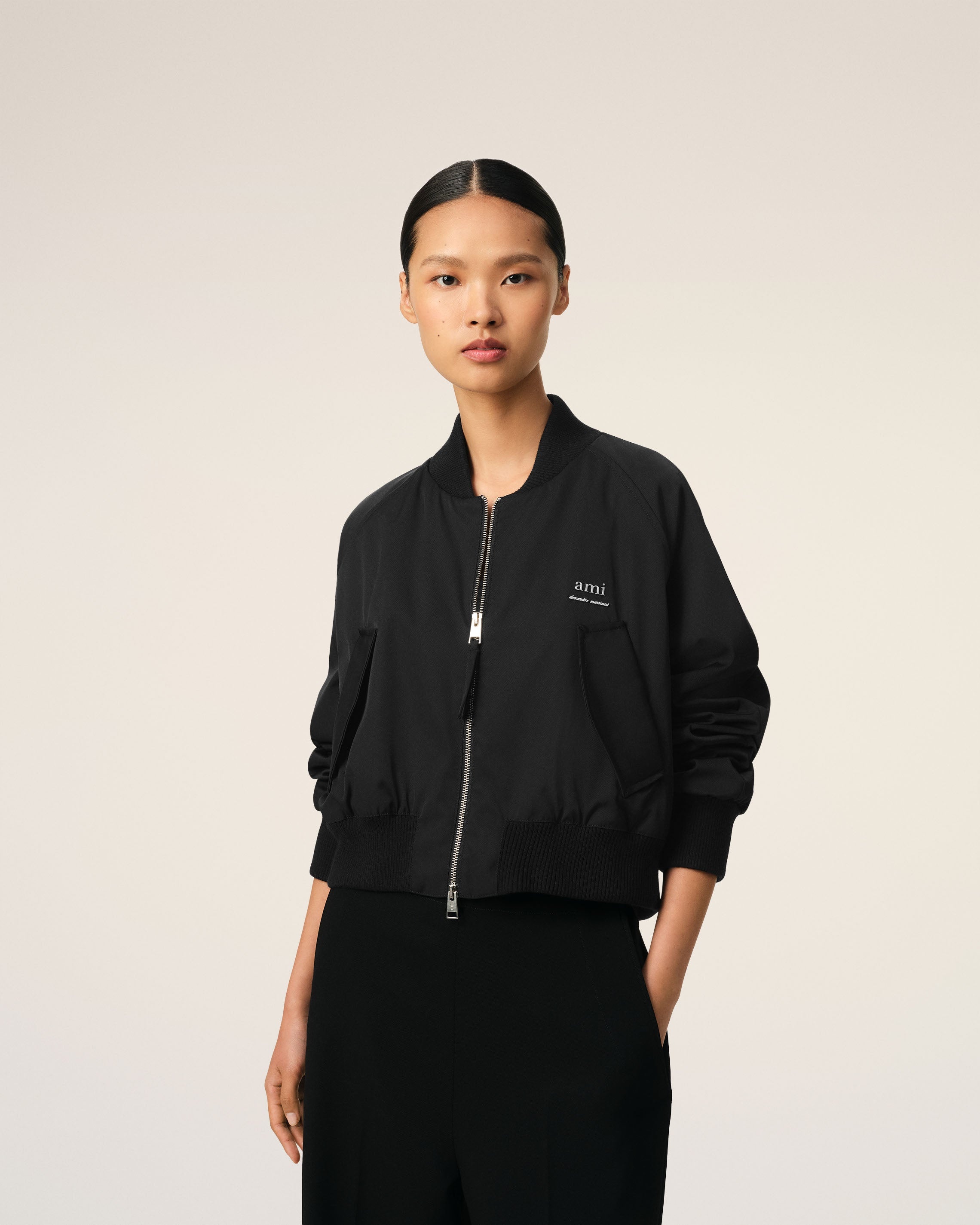 BLACK TWILL BOMBER - 3