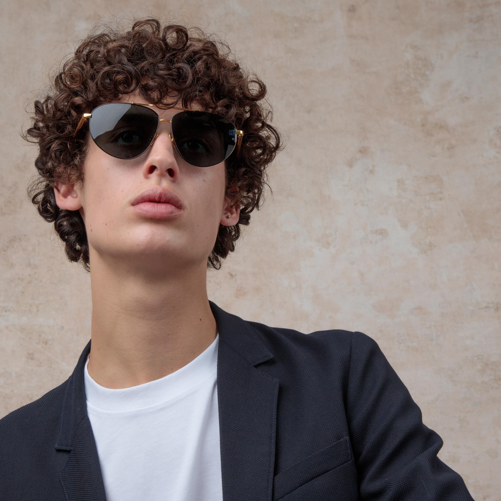MEN'S GABRIEL OVERSIZED SUNGLASSES IN LIGHT GOLD - 3