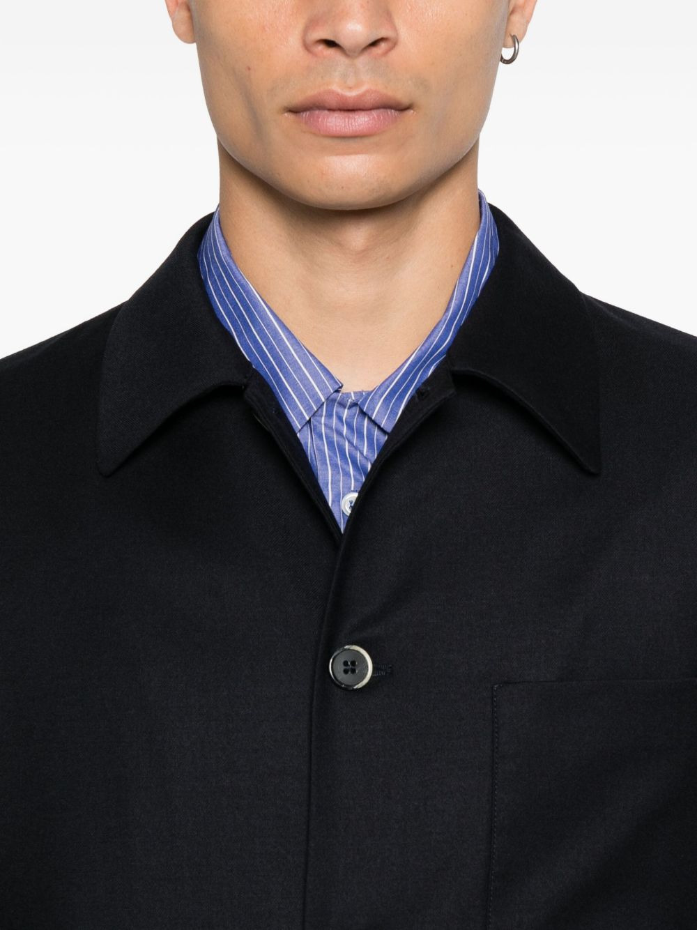 patch-pocket shirt jacket - 5