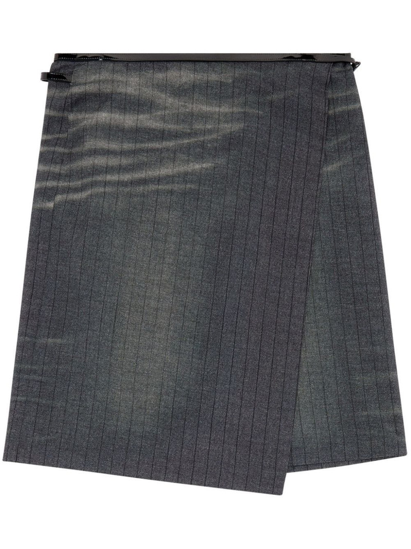 O-Kessy pinstripe-pattern wrap skirt 1