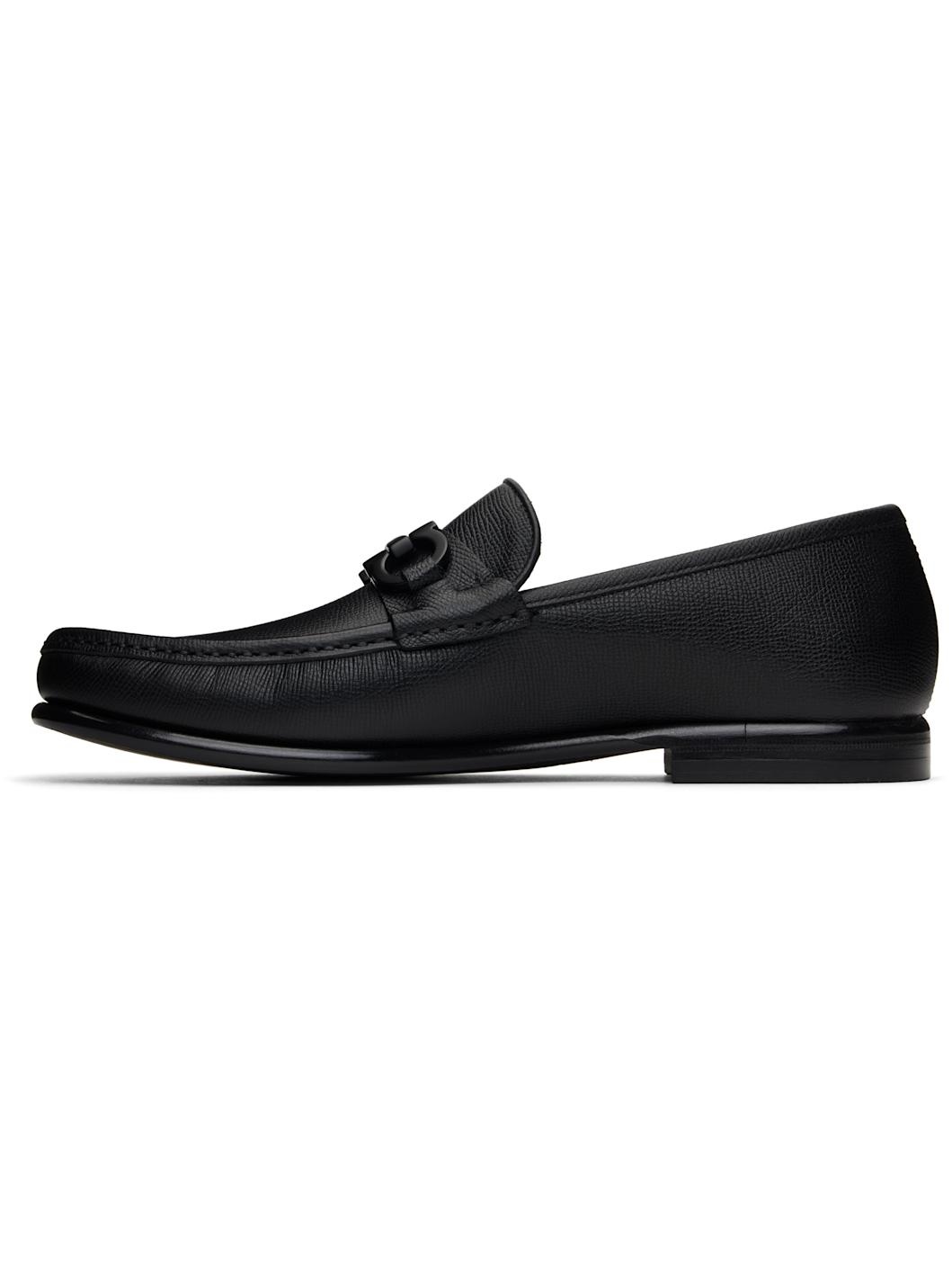 Black Gancini Ornament Loafers - 3