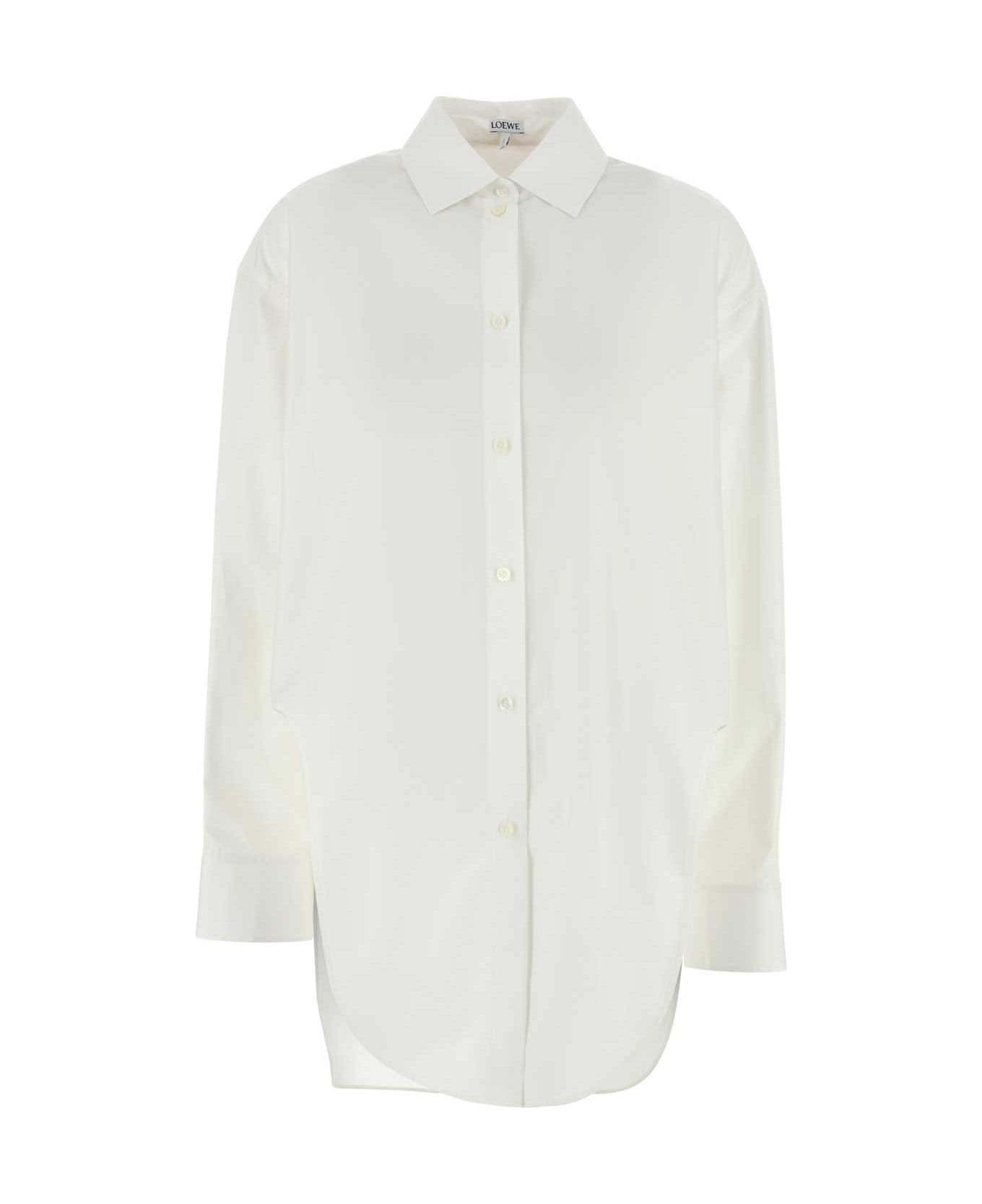 Tシャツ・カットソー LOEWE FW25 White poplin oversize shirt (S359Y05XE5 WHITE) Loewe White Poplin Oversize Shirt | italist | REVERSIBLE