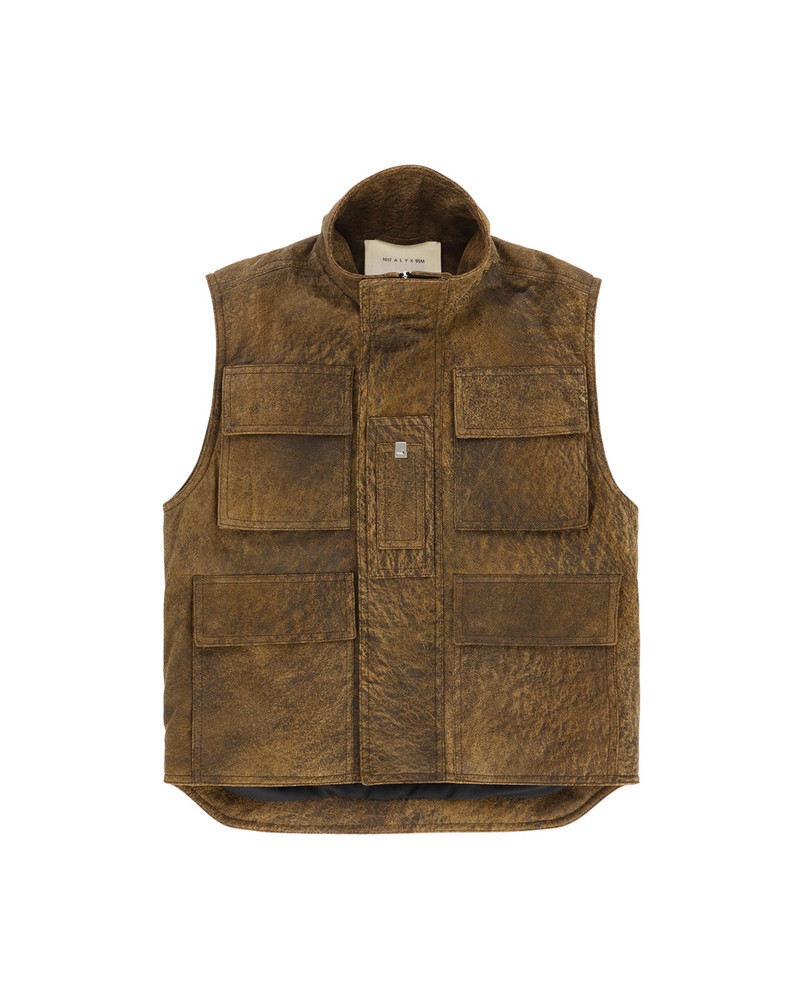 TREATED LEATHER CARGO VEST 1