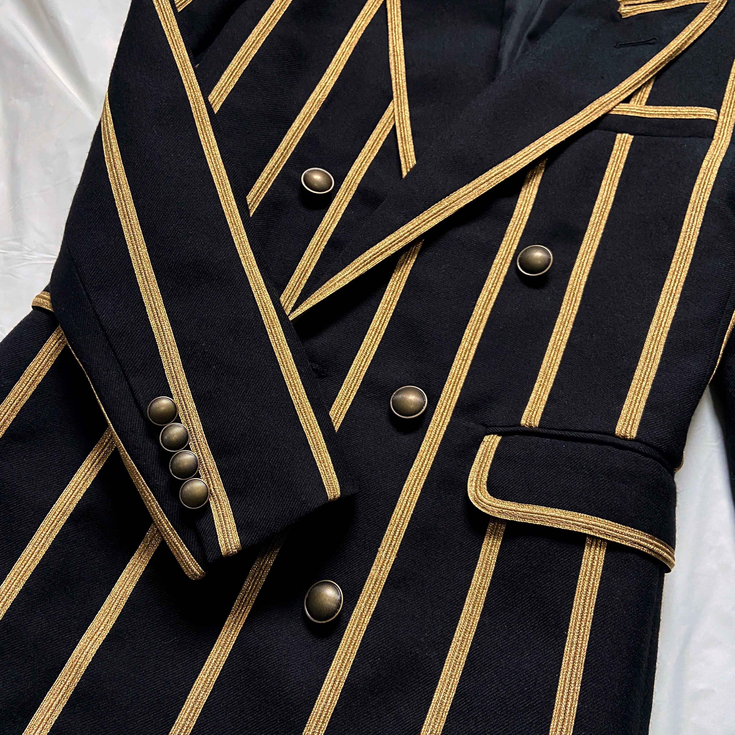 Saint Laurent Spring 2019 Metalica Gold Striped Double-Breasted Blazer 36 - 12