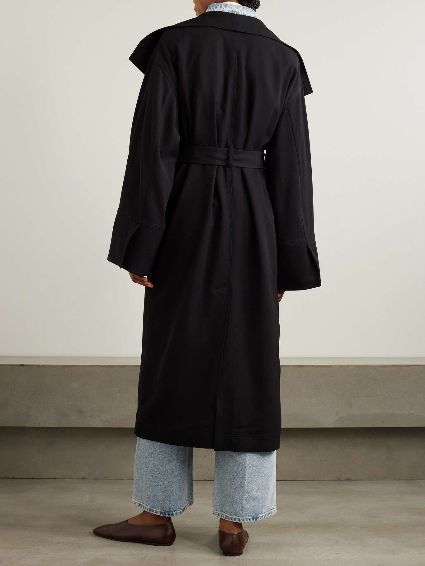 Belted twill coat - 4