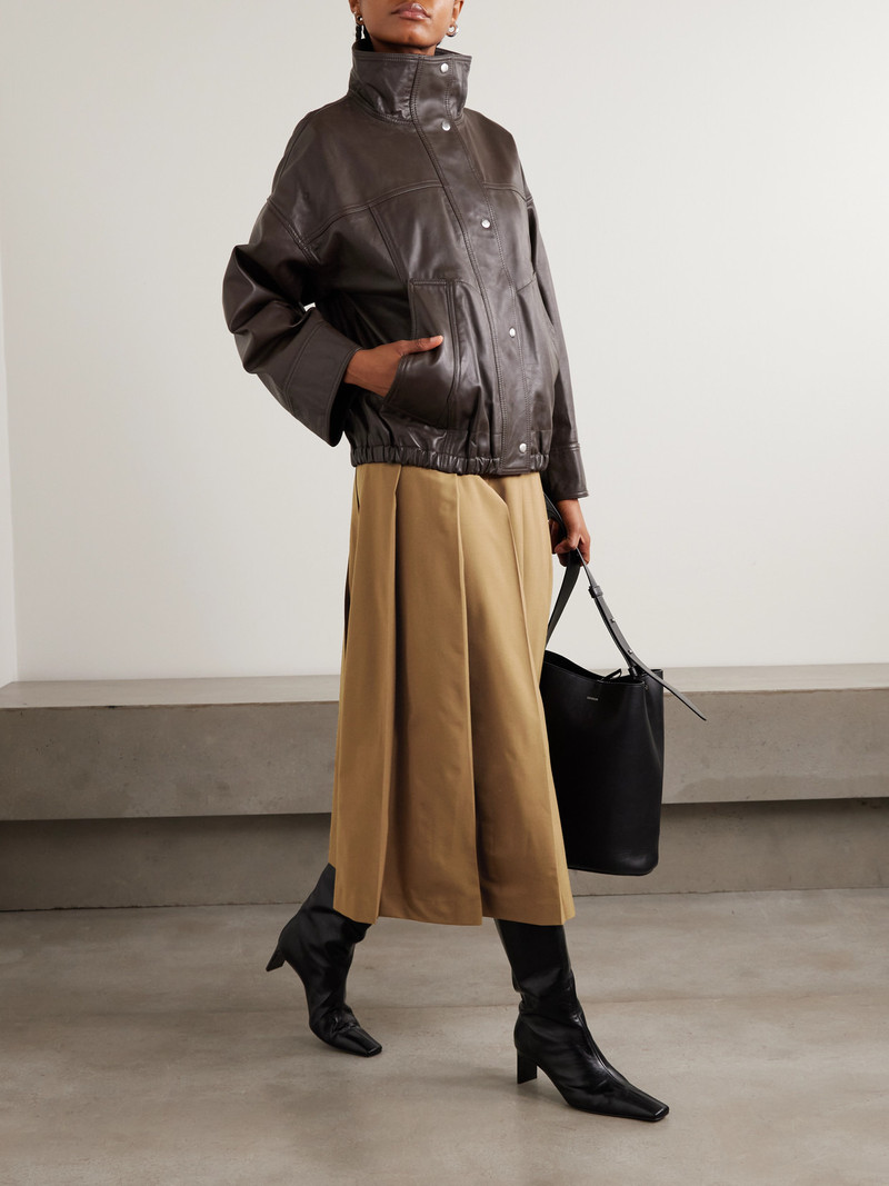 RÓHE Pleated Wool-blend Twill Midi Skirt outlook