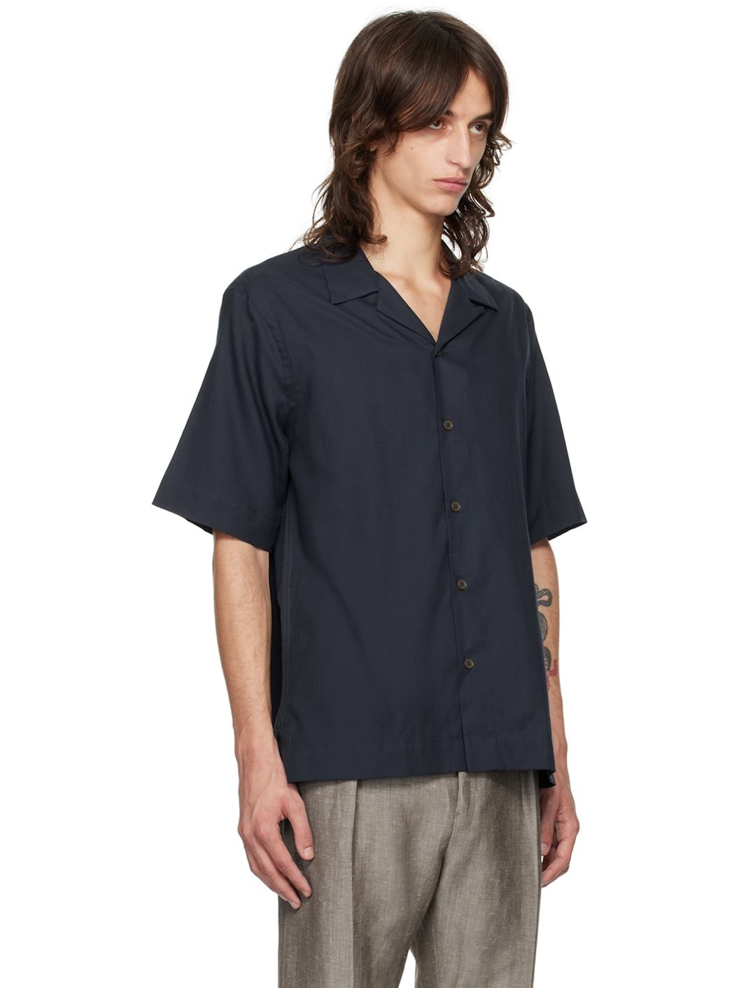 Navy Button-Down Shirt - 2