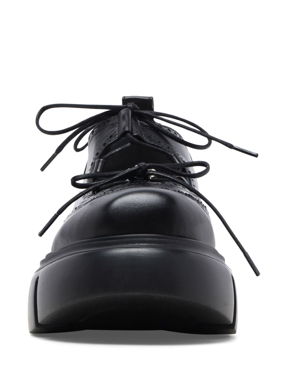 cut-out leather brogues - 4