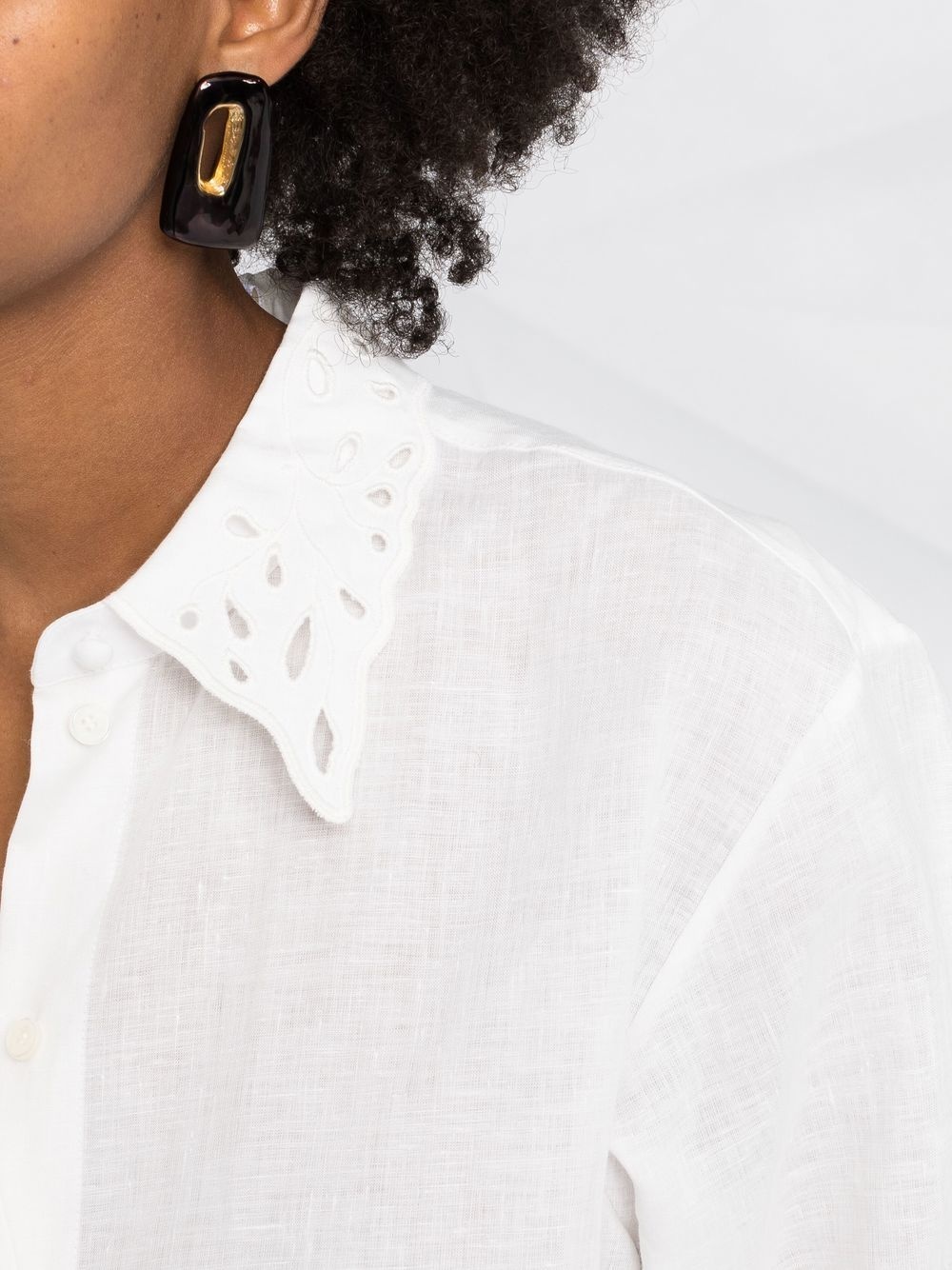 broderie anglaise linen shirt - 5