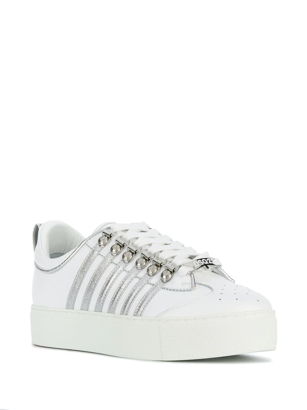 metallic low-top sneakers - 2