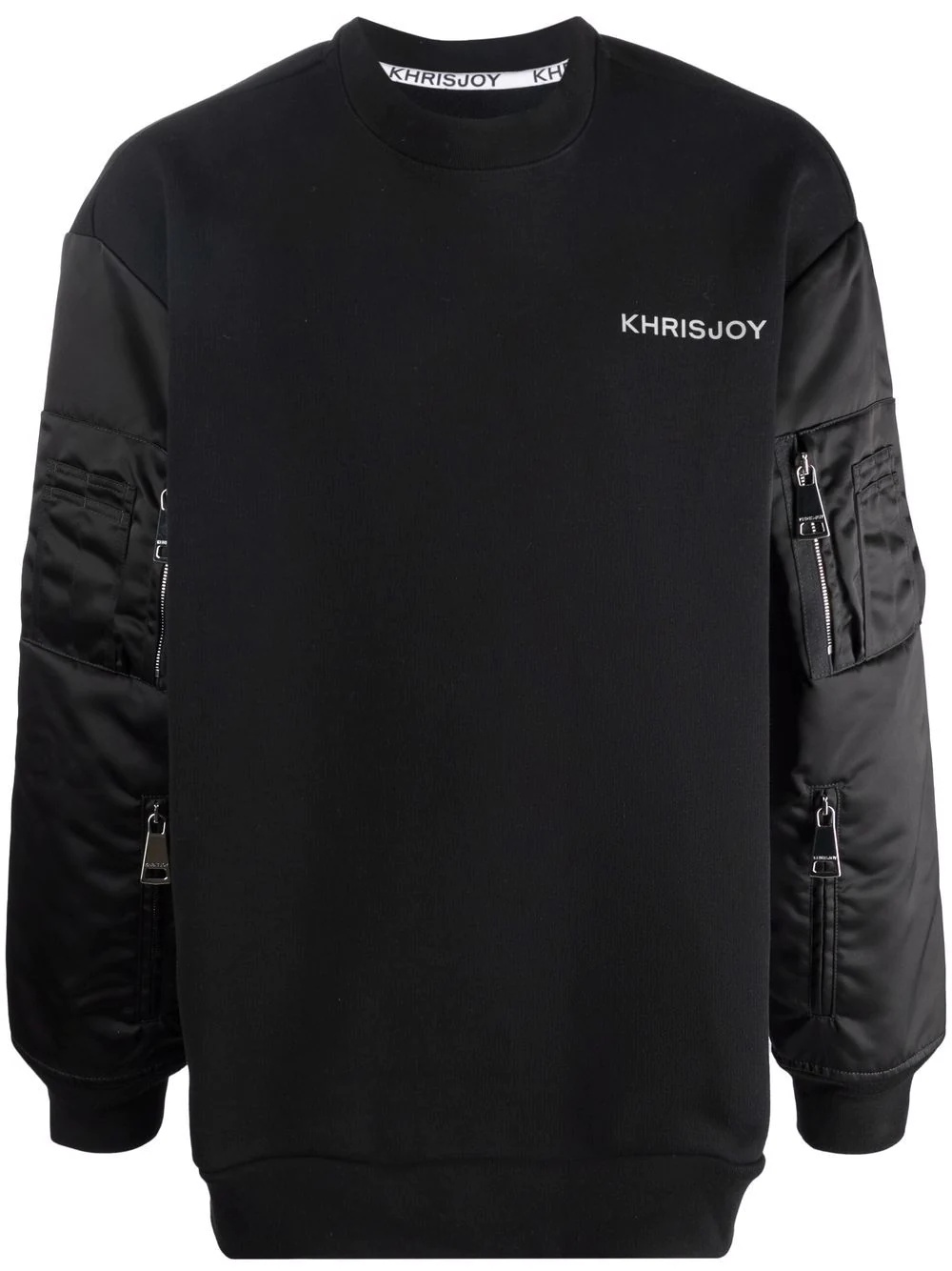 contrast-sleeve logo-print sweatshirt - 1