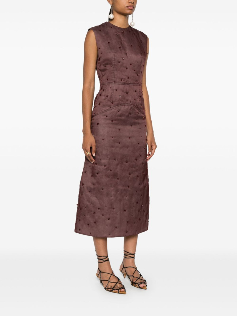 silk padded midi dress 3