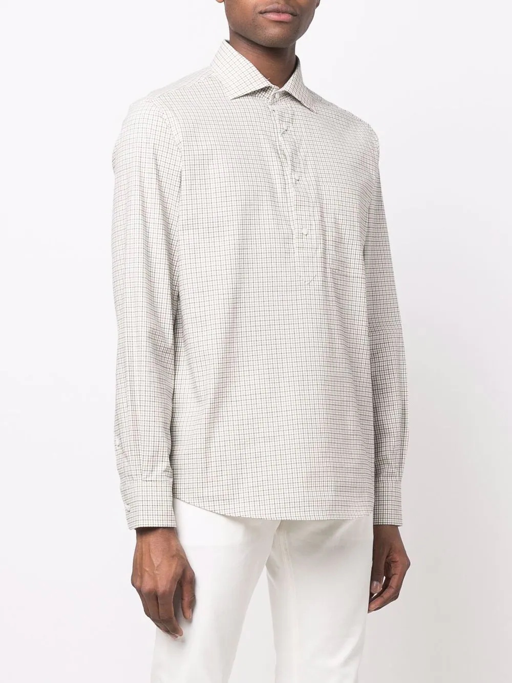 checked long-sleeve shirt - 3