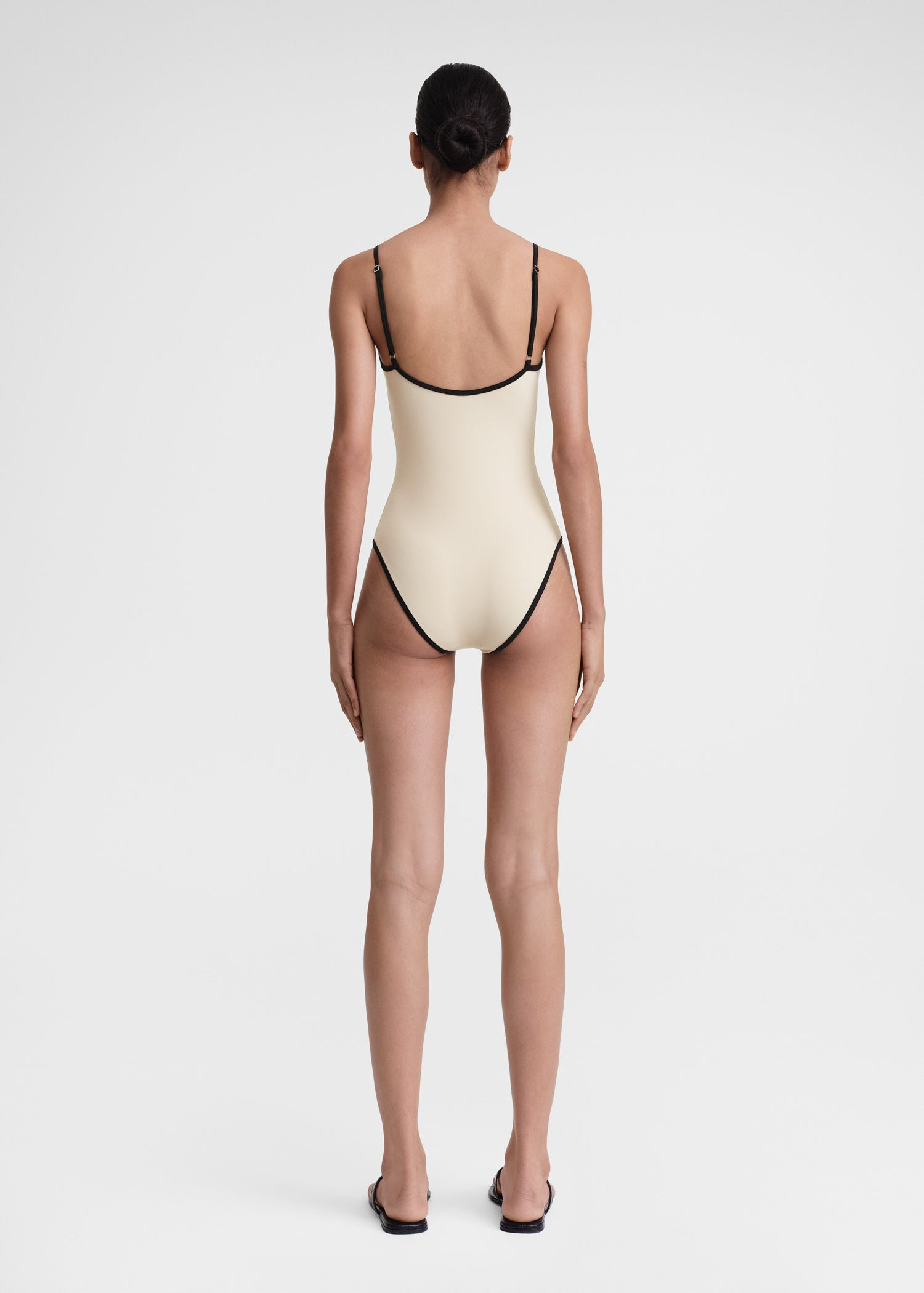 Stripe edge swimsuit light hay - 4