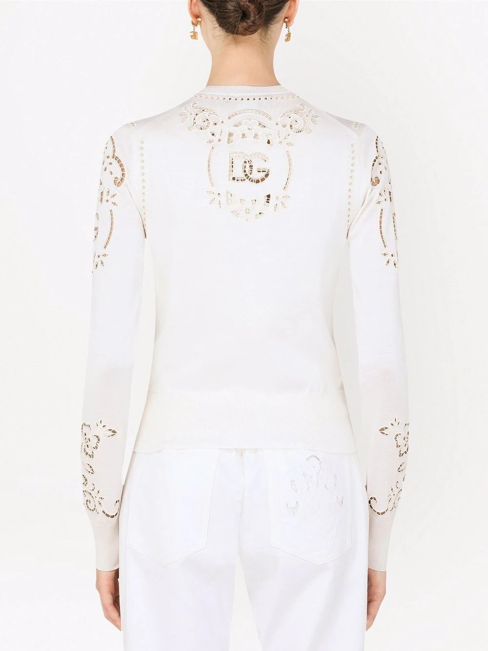 embroidered silk cardigan - 4