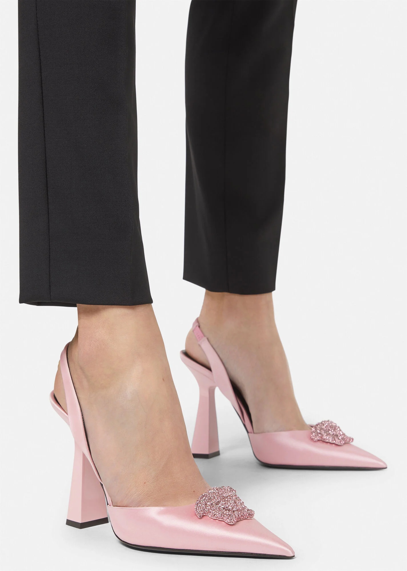 La Medusa Satin Sling-Back Pumps - 5