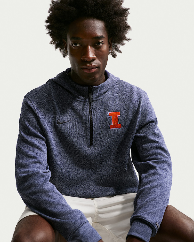 Illinois Fighting Illini Nike NCAA Men's Basketball Coaches' Pullover Hoodie 3