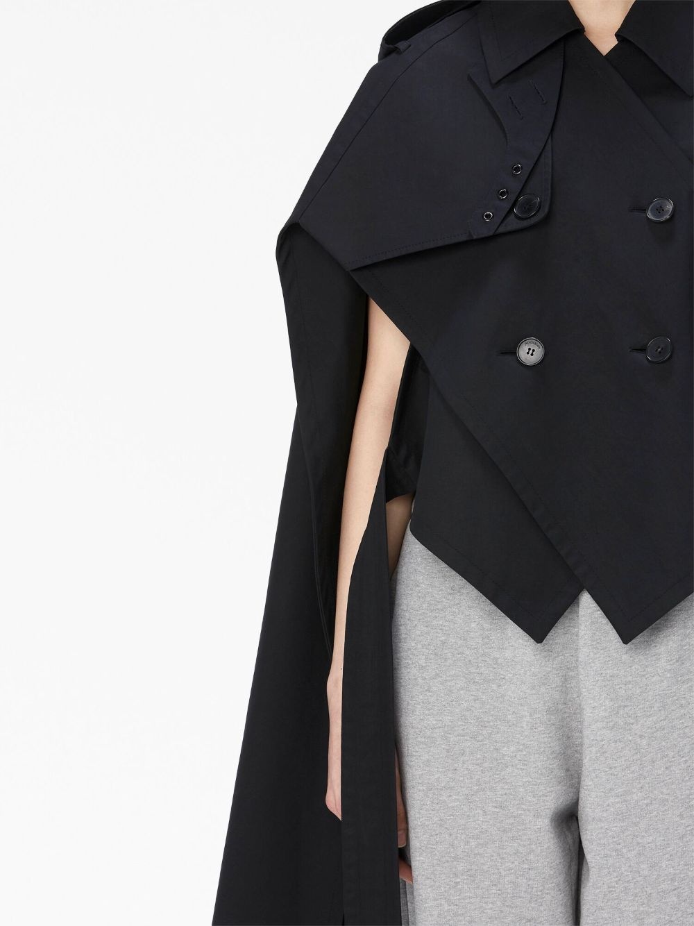 double-breasted trench cape - 4