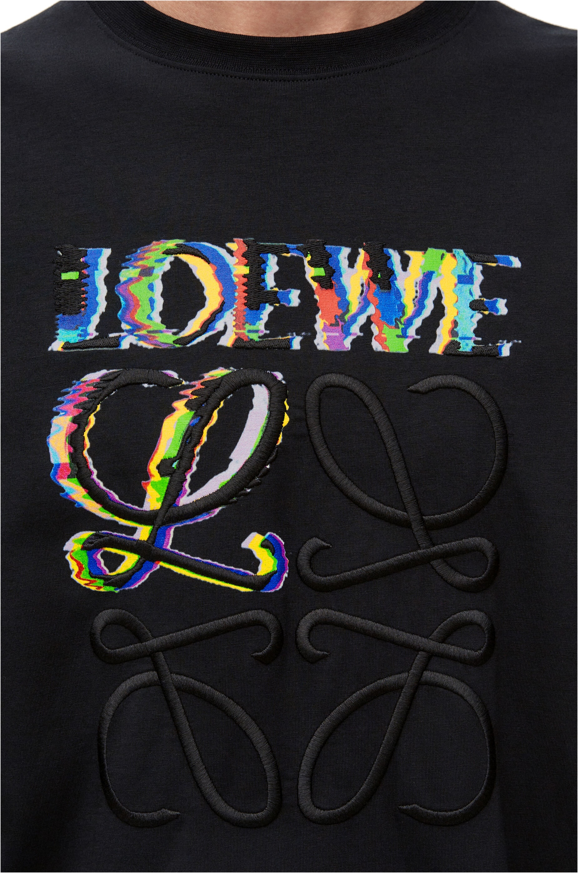Loewe Glitch Anagram T-shirt in cotton | REVERSIBLE