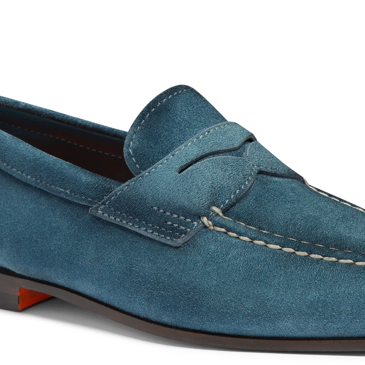 Men's blue suede penny loafer - 6