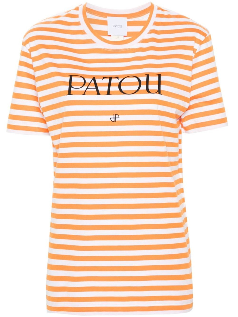 logo-print striped T-shirt 1