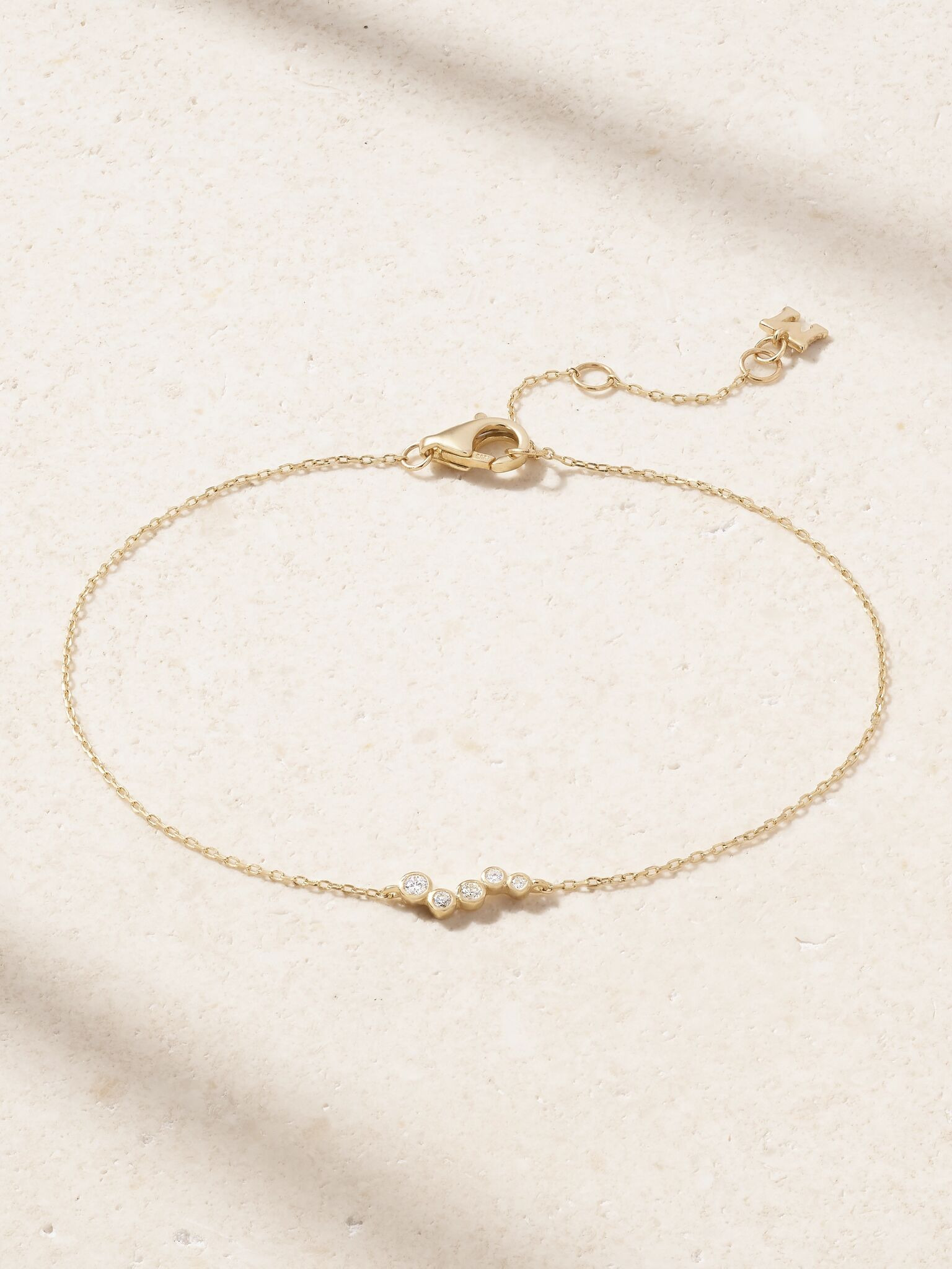 Wave 14-karat gold diamond bracelet Gold - 1
