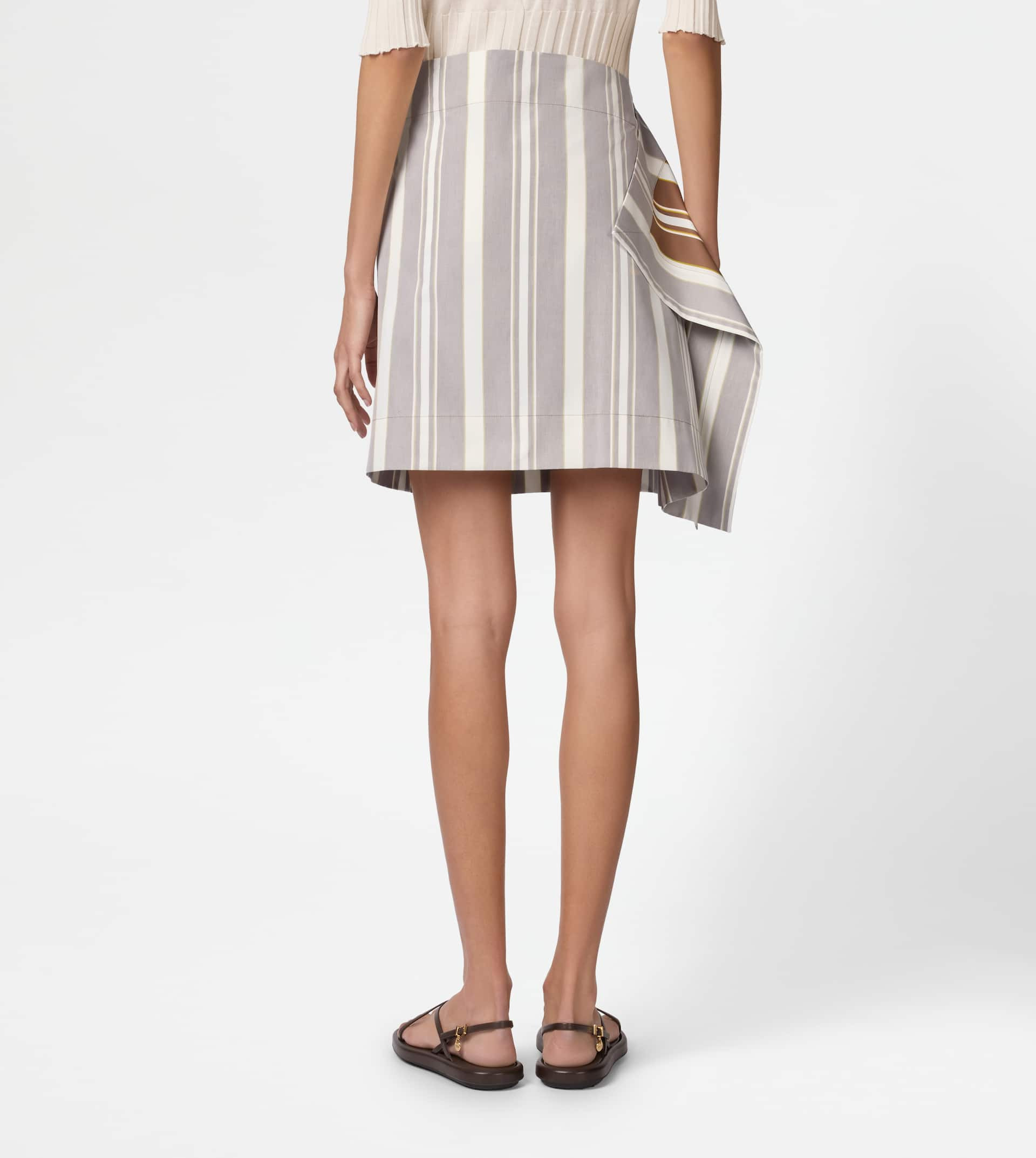 MINISKIRT IN COTTON - BROWN, WHITE, YELLOW - 3