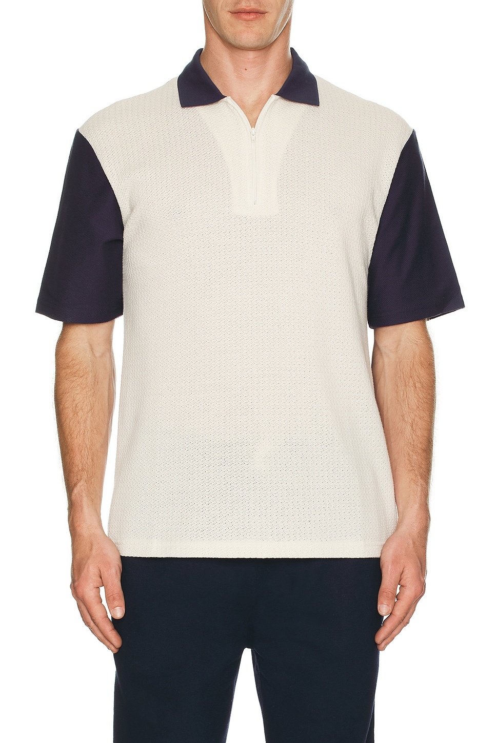 Textured Zip Polo - 3