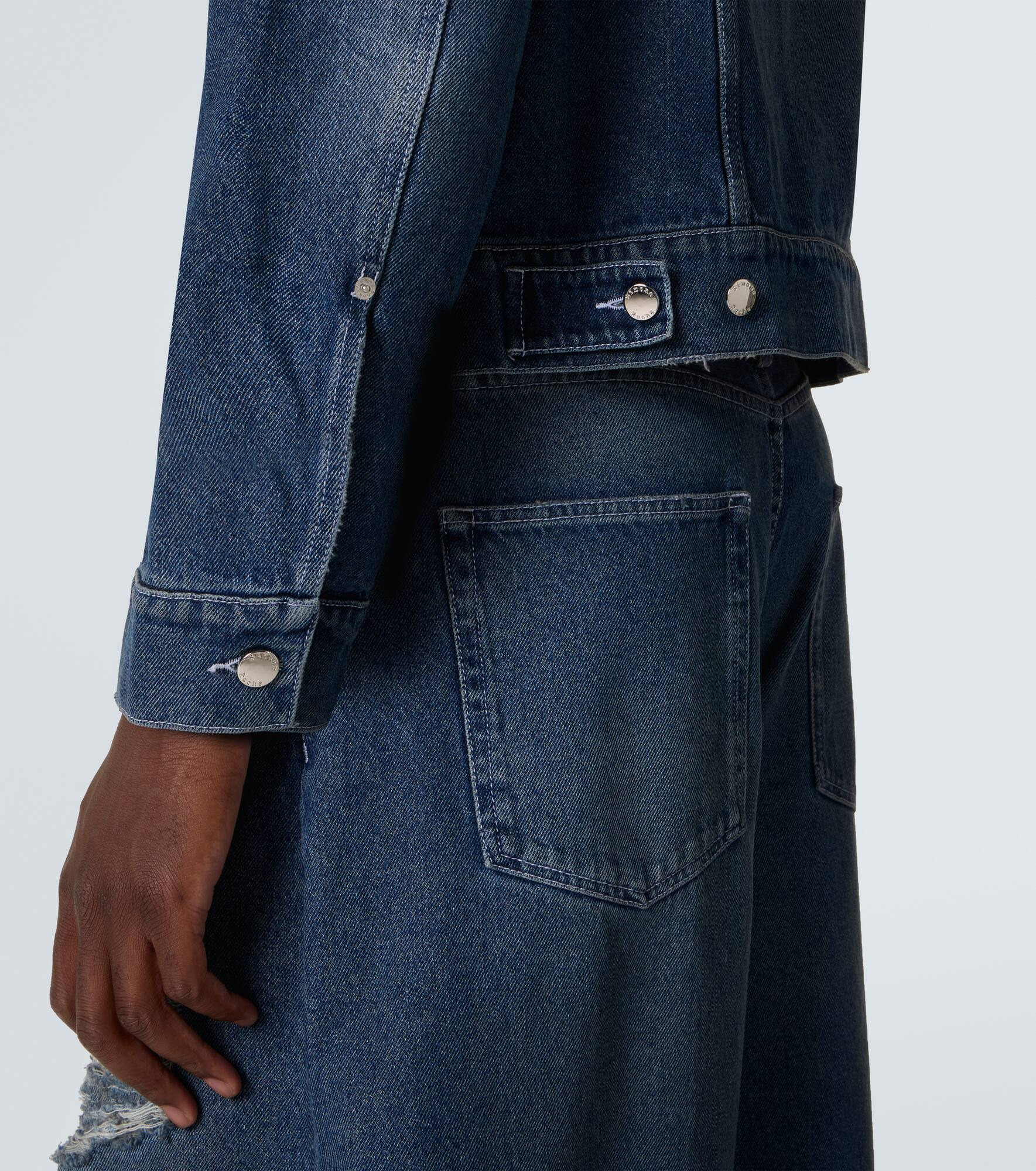Embellished cropped denim jacket - 7