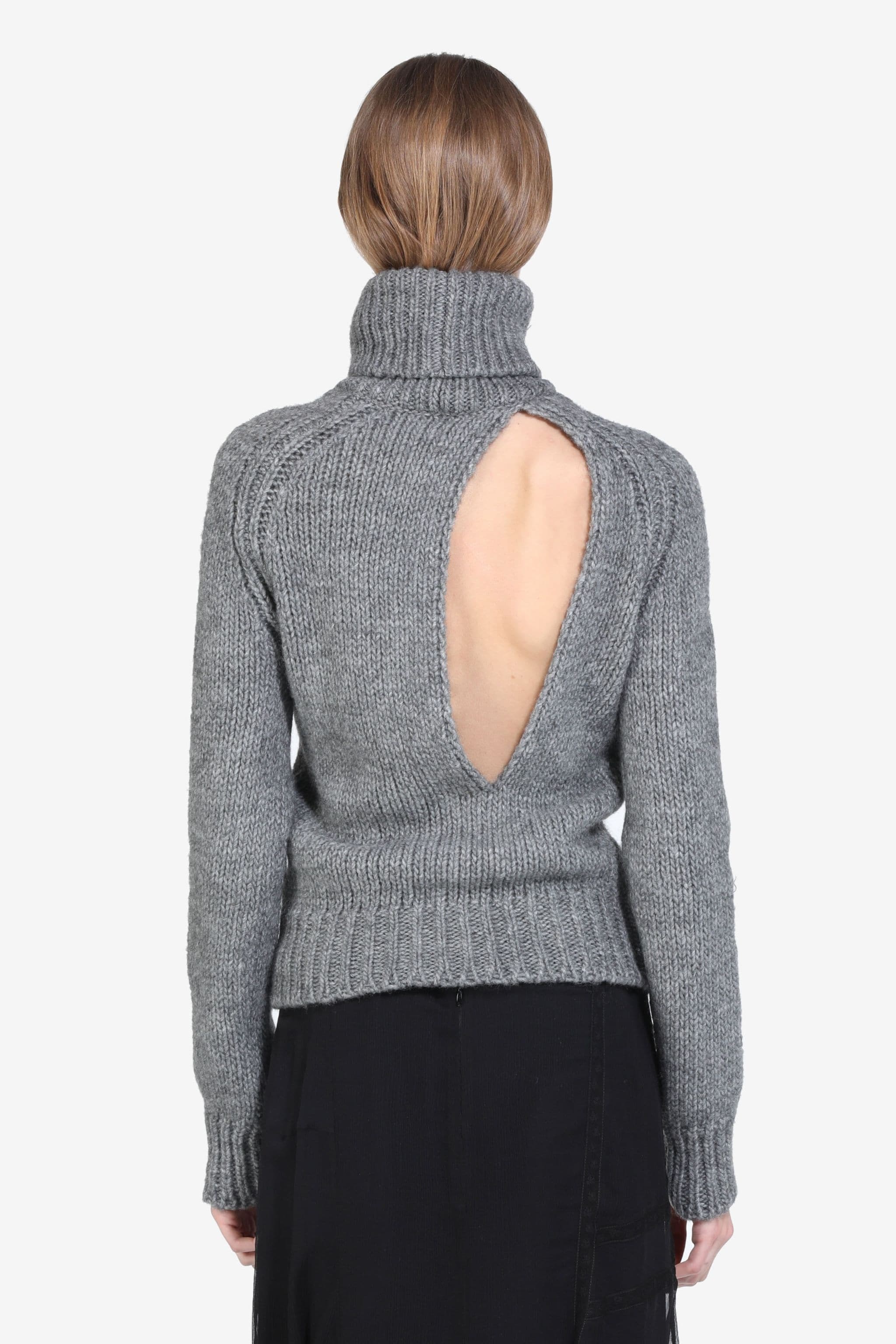 ROLL-NECK CUT-OUT SWEATER - 2