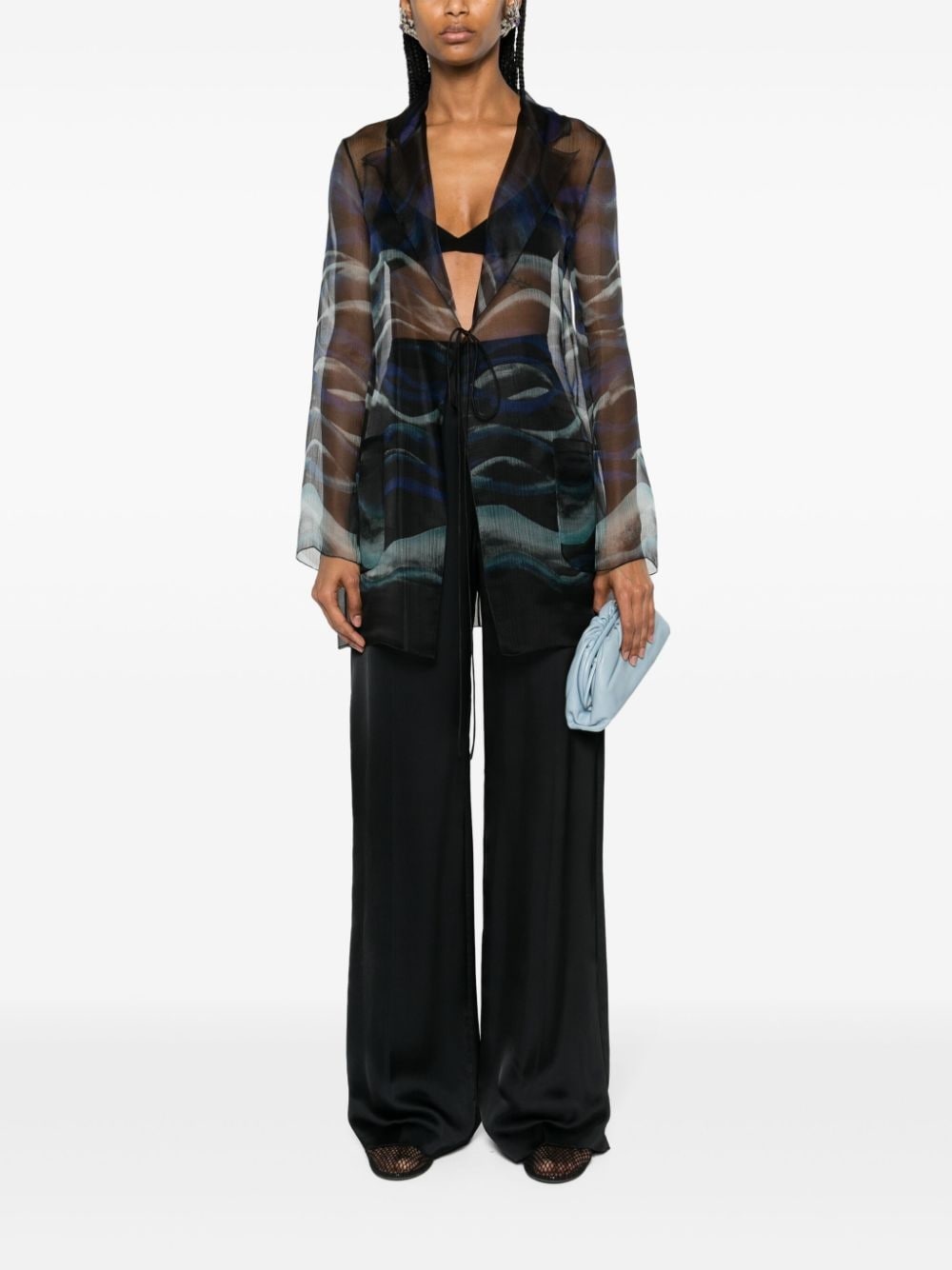 abstract-print silk blouse - 2