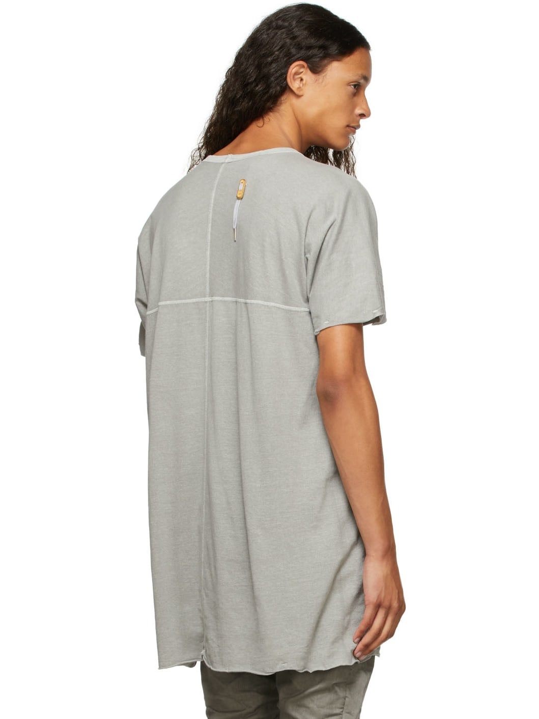 Grey Garment-Dyed One-Piece T-Shirt - 3