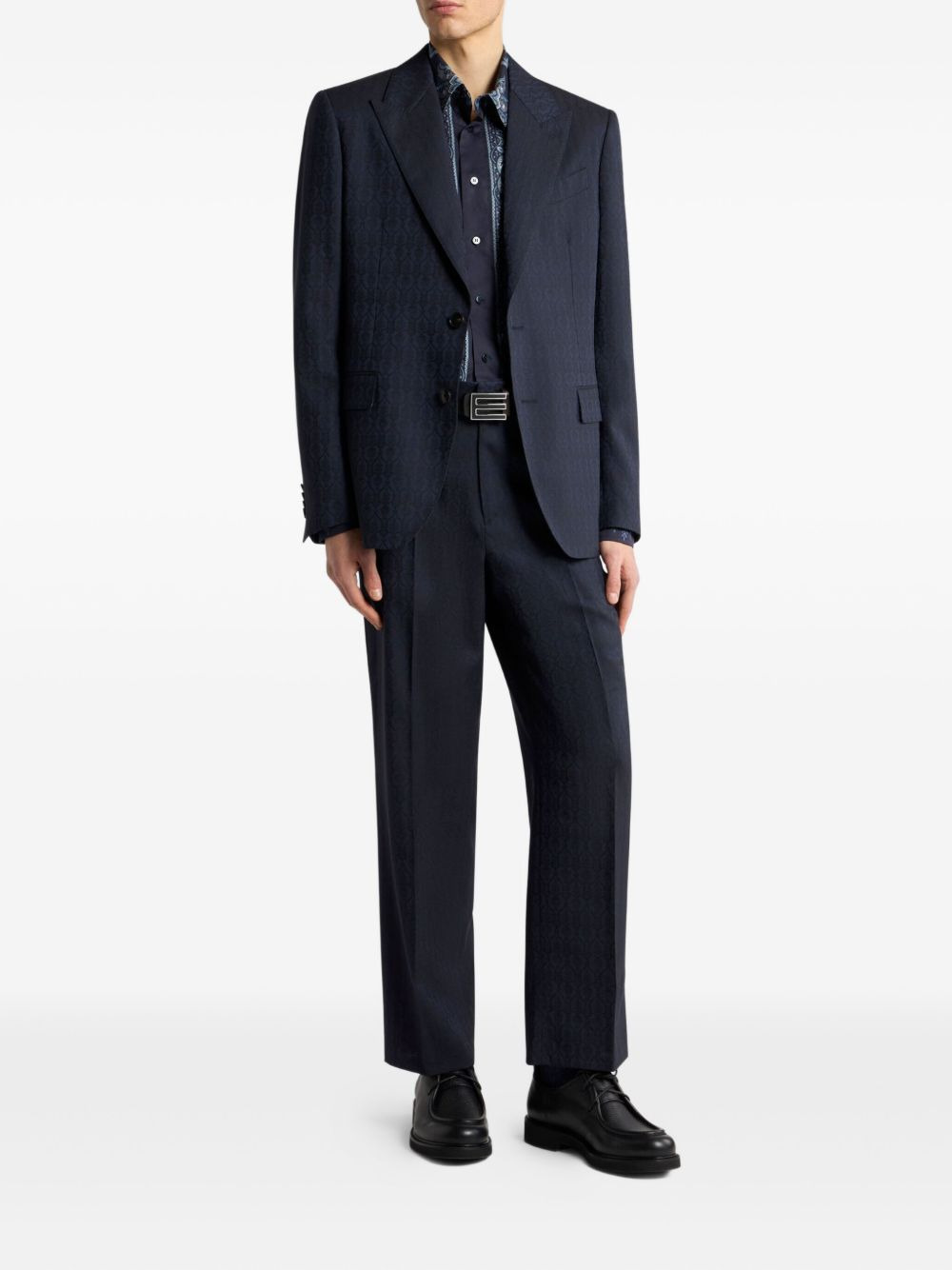 jacquard wool blazer - 2