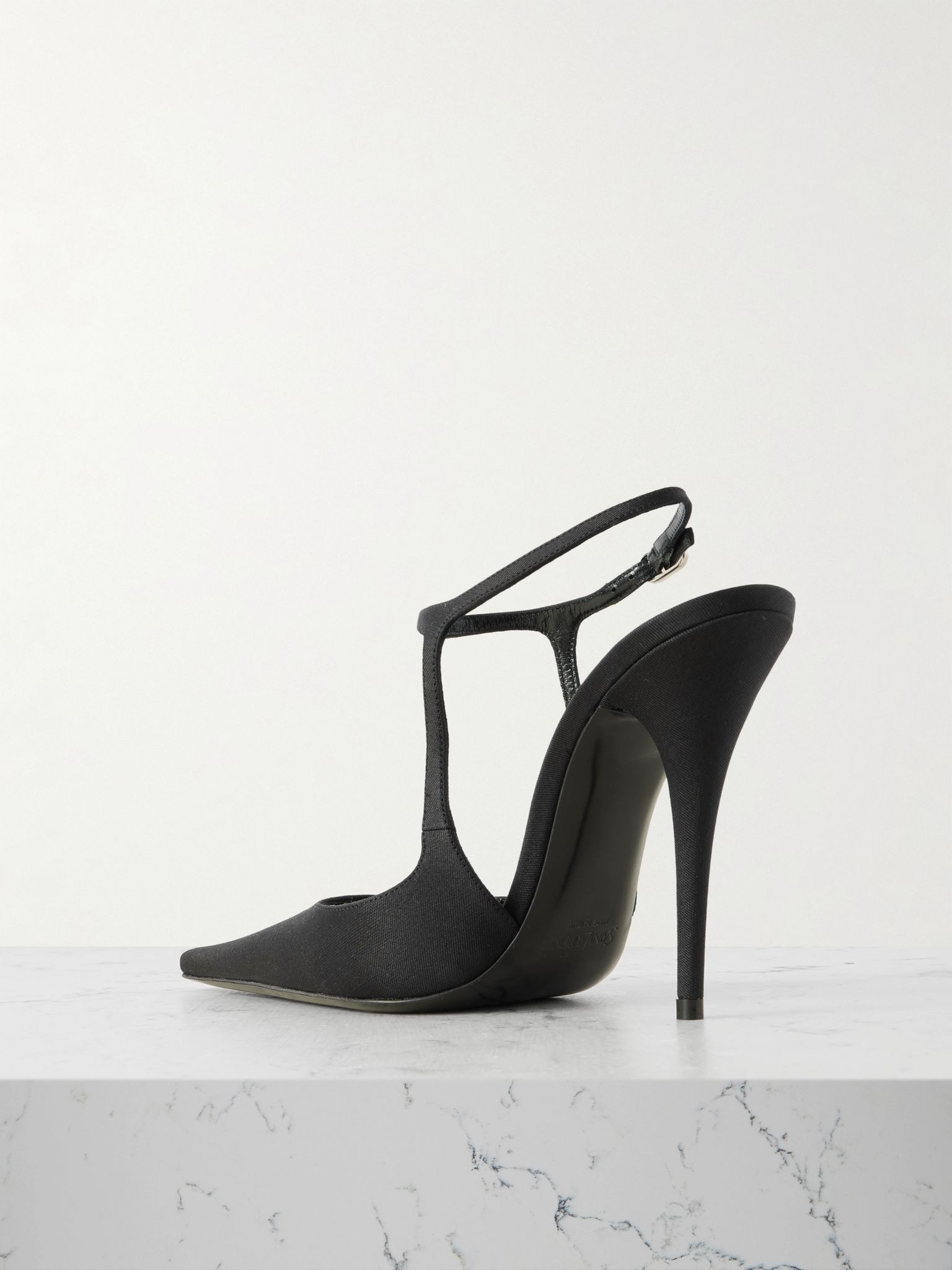 Manon crystal-embellished shantung point-toe pumps Black - 3