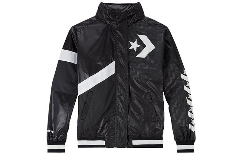 Converse (WMNS) Converse Casual Sports Logo Hooded Jacket Black 10017653-A01 outlook