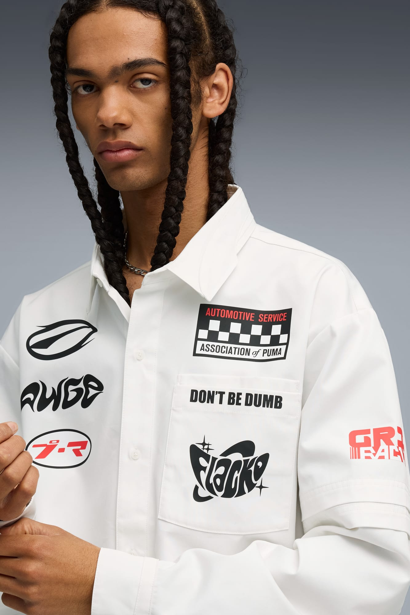 A$AP ROCKY x PUMA Layered Pit Crew Button Down - 7
