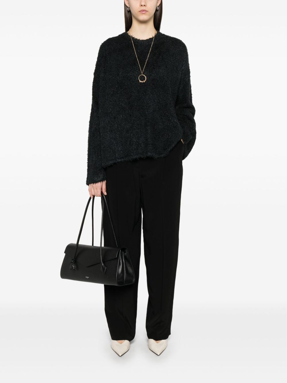 Pleat detail straight leg trousers - 4